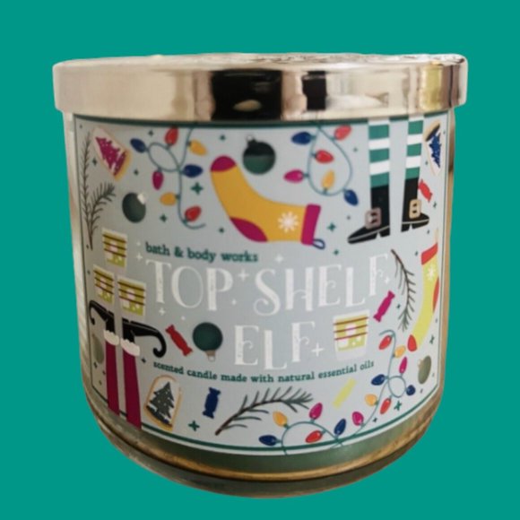 Bath & Body Works Top Shelf Elf 3-Wick Large Candle 14.5 Oz - Picture 1 of 7